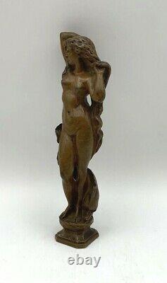 Sculpture Stamp Bronze Patinated Art New Woman -mucha-bouval-gurschner
