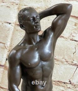 Sculpture Statue Figurine Art Bronze of a Nude Gay Man Signed by MAVCHI