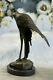 Sculpture / Statue Genuine Bronze Art Nouveau/art Deco The Heron Signed