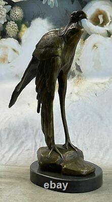 Sculpture / Statue Genuine Bronze Art Nouveau/Art Deco The Heron Signed