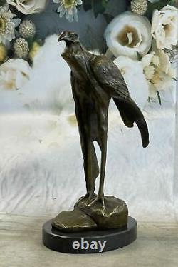 Sculpture / Statue Genuine Bronze Art Nouveau/Art Deco The Heron Signed