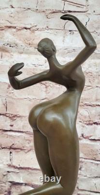 Sculpture/Statue in Genuine Bronze/Marble Modern Art Nude Woman Signed JUNO