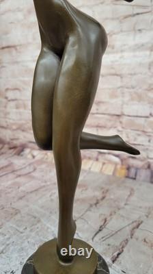 Sculpture/Statue in Genuine Bronze/Marble Modern Art Nude Woman Signed JUNO