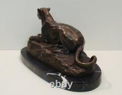Sculpture of Lion and Lioness in Animalier Style, Art Deco and Art Nouveau Bronze Style