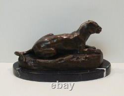 Sculpture of Lion and Lioness in Animalier Style, Art Deco and Art Nouveau Bronze Style