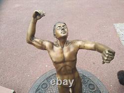 Sculpture of Nude Man in Contemporary Bronze Art 20th Century Height 57 CM