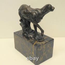 Sculpture of a Cheetah in Art Deco and Art Nouveau Style, in Massi Bronze