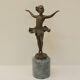 Sculpture Of A Dancer In Art Deco Style, Art Nouveau Style, Solid Bronze, Signed