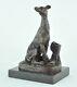 Sculpture Of A Hunting Dog In Art Deco And Art Nouveau Bronze Style
