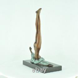 Sculpture of a Nude Dancer Acrobatic Sexy Modern Style Art Deco Bronze