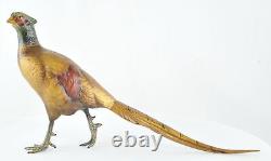 Sculpture of a Pheasant Bird Animal in Hunting Style Art Deco and Art Nouveau Style