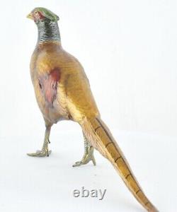 Sculpture of a Pheasant Bird Animal in Hunting Style Art Deco and Art Nouveau Style