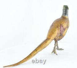 Sculpture of a Pheasant Bird Animal in Hunting Style Art Deco and Art Nouveau Style