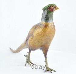 Sculpture of a Pheasant Bird Animal in Hunting Style Art Deco and Art Nouveau Style