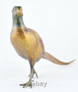 Sculpture of a Pheasant Bird Animal in Hunting Style Art Deco and Art Nouveau Style