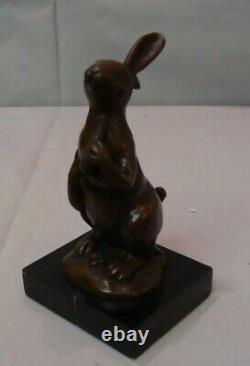 Sculpture of a Rabbit Hare Animalier Style Art Deco Style Art Nouveau Bronze