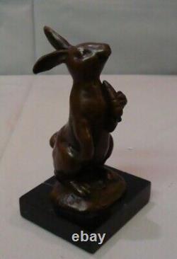 Sculpture of a Rabbit Hare Animalier Style Art Deco Style Art Nouveau Bronze