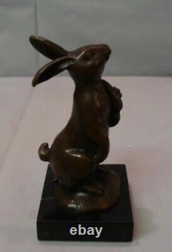 Sculpture of a Rabbit Hare Animalier Style Art Deco Style Art Nouveau Bronze