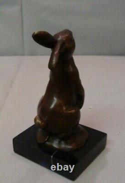 Sculpture of a Rabbit Hare Animalier Style Art Deco Style Art Nouveau Bronze