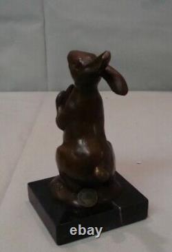 Sculpture of a Rabbit Hare Animalier Style Art Deco Style Art Nouveau Bronze