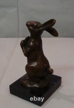 Sculpture of a Rabbit Hare Animalier Style Art Deco Style Art Nouveau Bronze