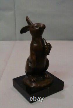 Sculpture of a Rabbit Hare Animalier Style Art Deco Style Art Nouveau Bronze