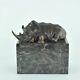 Sculpture Of A Rhinoceros In The Animalier Style Of Art Deco And Art Nouveau Bronze