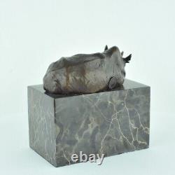 Sculpture of a Rhinoceros in the Animalier Style of Art Deco and Art Nouveau Bronze