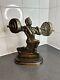 Sculpture/trophy Of Vintage Bronze Weightlifting Art Made In Union