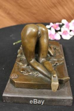 Semi Nude Bronze Sculpture Figurine Statue Erotic Art Female Fancy Deal