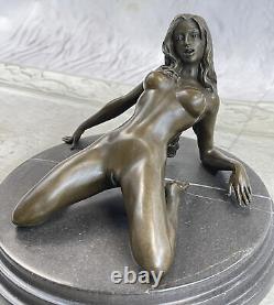 Sexy Erotic Sculpture Chair Provocative Girl Pose Bronze Statue Sexual Art