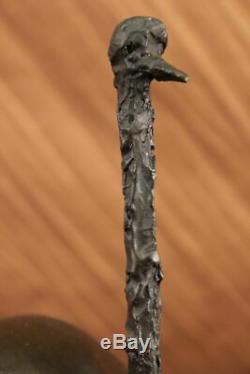 Signed Abstract Ostrich Picasso Bronze Sculpture Figurine Art Bird