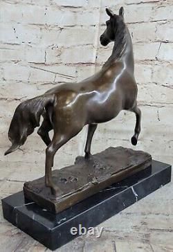 Signed Barye Thoroughbred Race Horse Bronze Sculpture Art Deco Farm Figurine