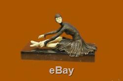 Signed Bronze Art Nouveau Deco Chiparus Figurine Statue Sculpture Figurine Balance