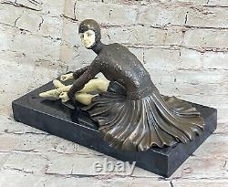 Signed Bronze Art Nouveau Deco Chiparus Statue Figurine Sculpture Sale