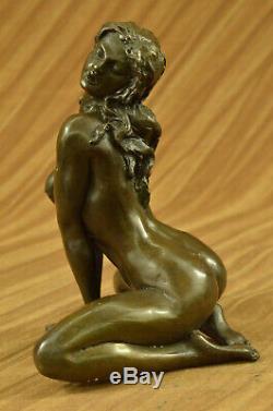 Signed Bronze Sculpture Erotic Art Nude Sex Figurine Figurine Statue