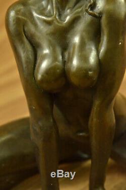 Signed Bronze Sculpture Erotic Art Nude Sex Figurine Figurine Statue