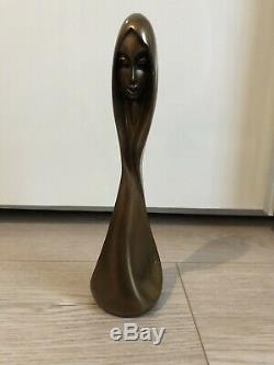 Signed Bronze Statue Giovanni Schoeman Female Double Face Art Sculpture Rare 1975