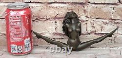 Signed Bronze Woman Statue Erotic Art Deco New