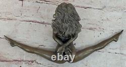 Signed Bronze Woman Statue Erotic Art Deco New