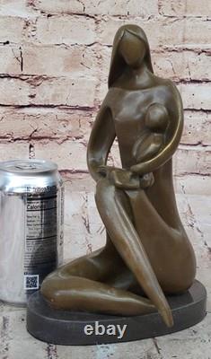 Signed Chair Mother by Milo Bronze Sculpture Abstract Modern Art Figurine Statue