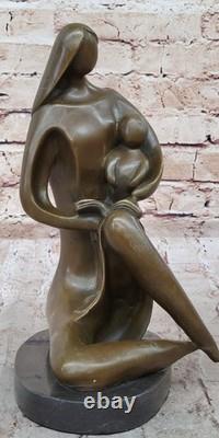 Signed Chair Mother by Milo Bronze Sculpture Abstract Modern Art Figurine Statue