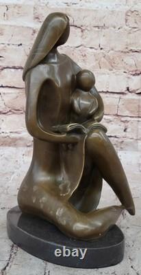 Signed Chair Mother by Milo Bronze Sculpture Abstract Modern Art Figurine Statue