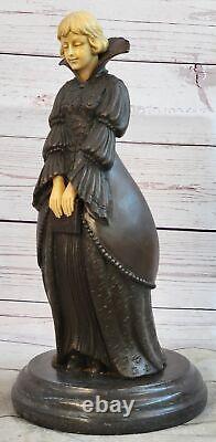 Signed Chiparus, 100% Solid Genuine Bronze Statue Joan of Arc Sculpture Art