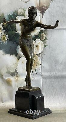 Signed Chiparus Elegant Dancer in Genuine Bronze Art Deco Sculpture Casting