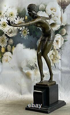 Signed Chiparus Elegant Dancer in Genuine Bronze Art Deco Sculpture Hot Cast