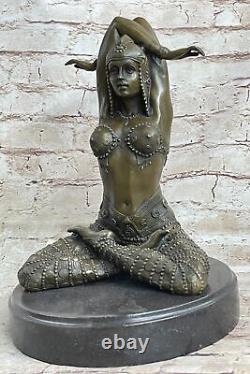 'Signed Chiparus Opens Yoga Training in Sports Hall Bronze Art Deco Sculpture'