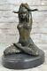 "signed Chiparus Opens Yoga Training In Sports Hall Bronze Art Deco Sculpture"