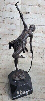 Signed Chiparus True Bronze Art Gymnast Sculpture 19 Grand Figurine