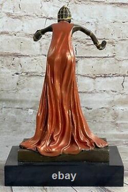 Signed Cl. Jr. Colinet, Bronze Art Deco Dancer Sculpture Office At Home Decor